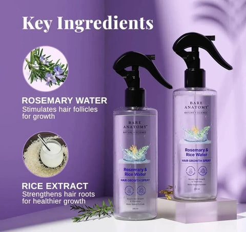 Rosemary & Rice Water Spray For Natural Hair Growth & Hair Thickness