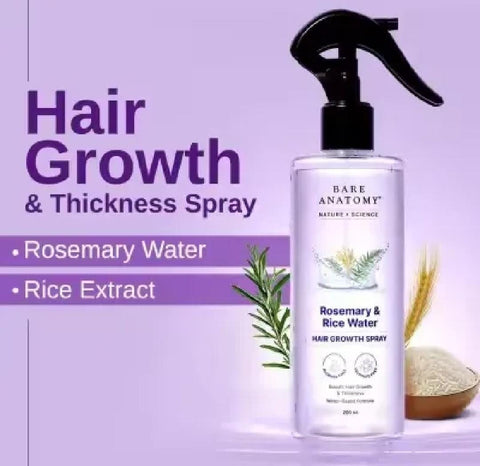 Rosemary & Rice Water Spray For Natural Hair Growth & Hair Thickness