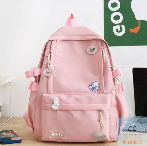 All-Season Nylon Korean Fashion Student Backpack for Teenagers & High School